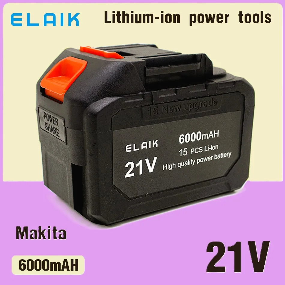 Батарея ELAIK 21V6A 6A для Makita