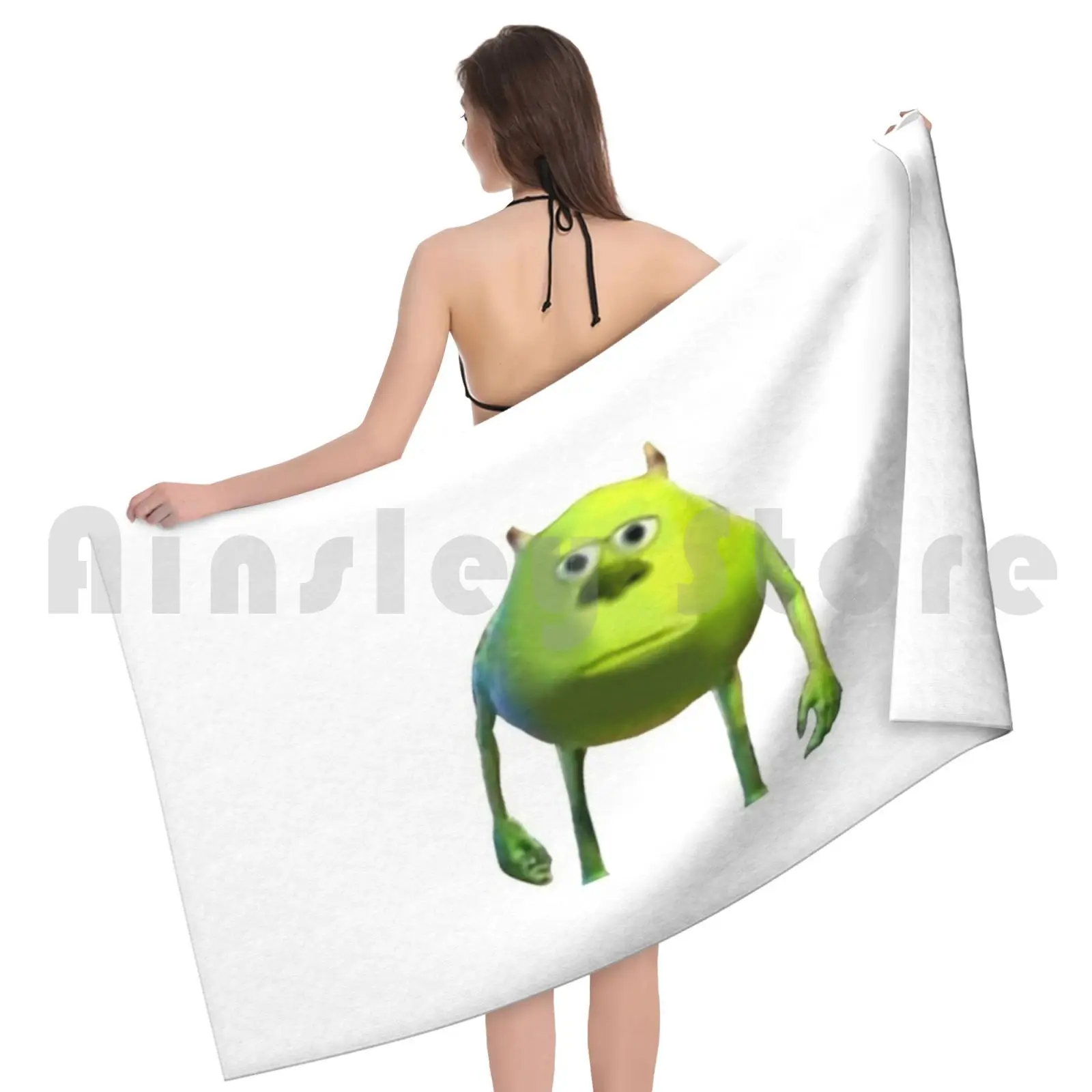 Cursed Bath Towel Beach Cushion Monsters Inc Sulley James P Sullivan Pixar Mike