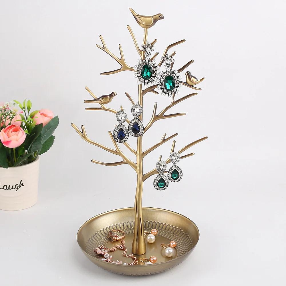 Jewelry Storage Creative Tree Shape Rack Earrings Bracelet Shelf Display Holder Ear Stud Stand Jewelry Organizer