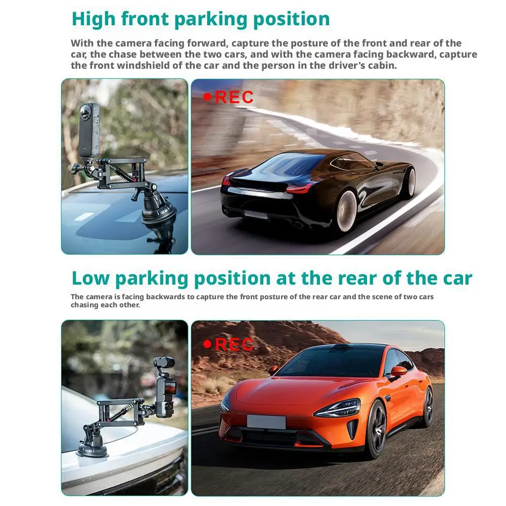 Для DJI Pocket 3/осе Z 4 ось автомобильный кронштейн на присоске для спортивной камеры