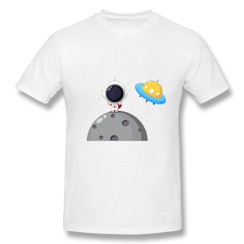 

Футболка CLOOCL мужская оверсайз из 100% хлопка, Свободная Повседневная рубашка с короткими рукавами, с мультяшным принтом НЛО и земли, одежда унисекс