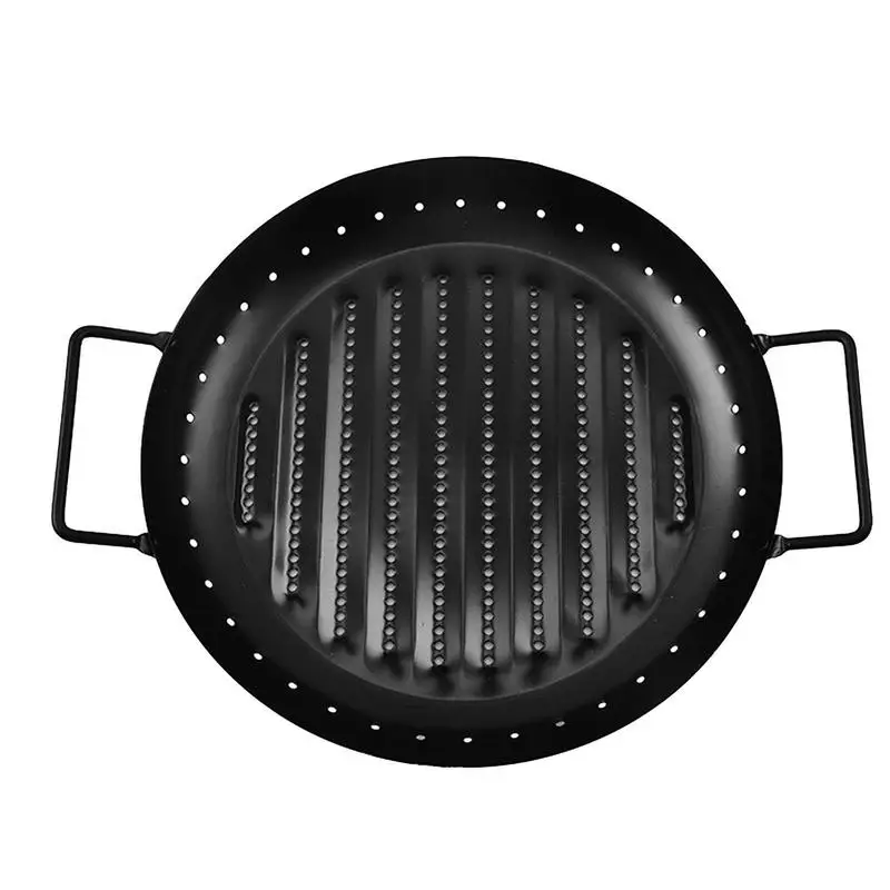 

Reusable Round Grill BBQ Plate Non-Stick BBQ Frying Pan Heat Resistant Stovetop Plate Outdoor Meat Grilling Dish BBQ Accessories