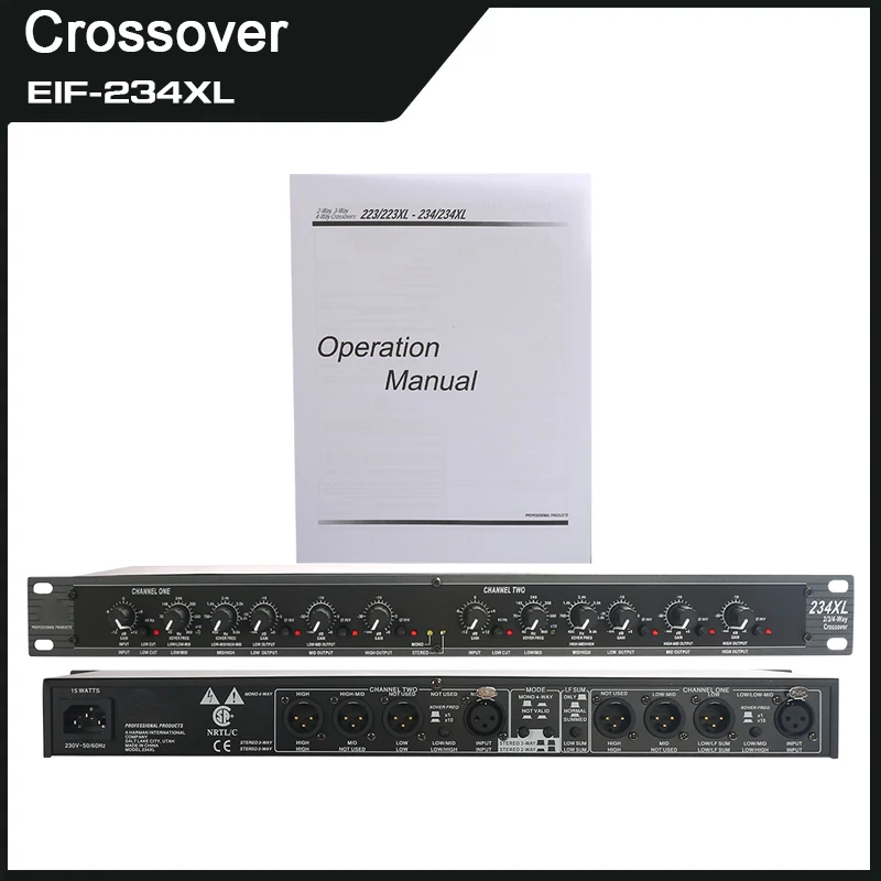 

EIF 234XL Professional Audio Peripherals Stereo 2/3-way, Mono 4-way 234XL For Electronic Crossovers And XLRs