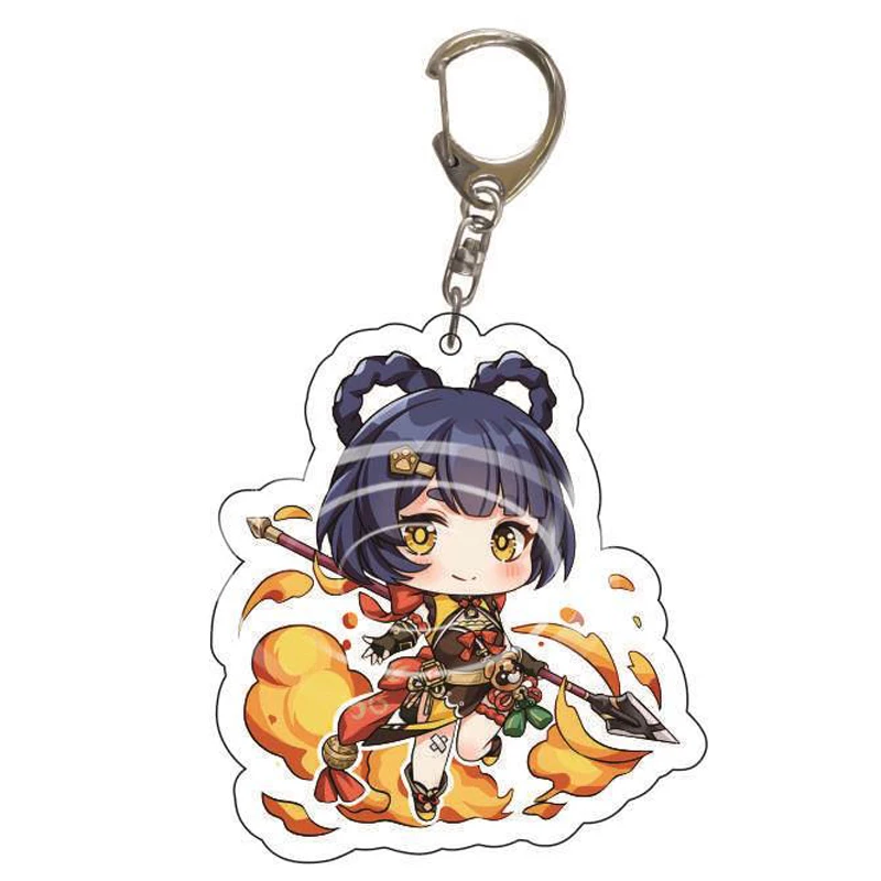 

Trendy Game Genshin Impact Anime Keychain Acrylic Cartoon Figure Key Chain Ring Jewelry Car Keyring Pendants Mondstadt Liyue Hot