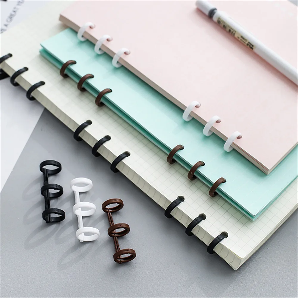 

2pcs Plastic Book Binders 3 Rings Loose Leaf Calendar Circle Rings DIY Albums Binder Hoops Notebook Office Binding Supplies