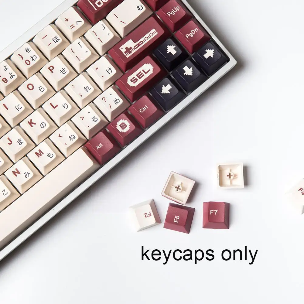 

141 Keys Retro Red And White Machine Keycaps Japanese Mechanical Dye Profile Sublimation Keyboard Pbt Keycap 61/64/84/87/98 D3p8