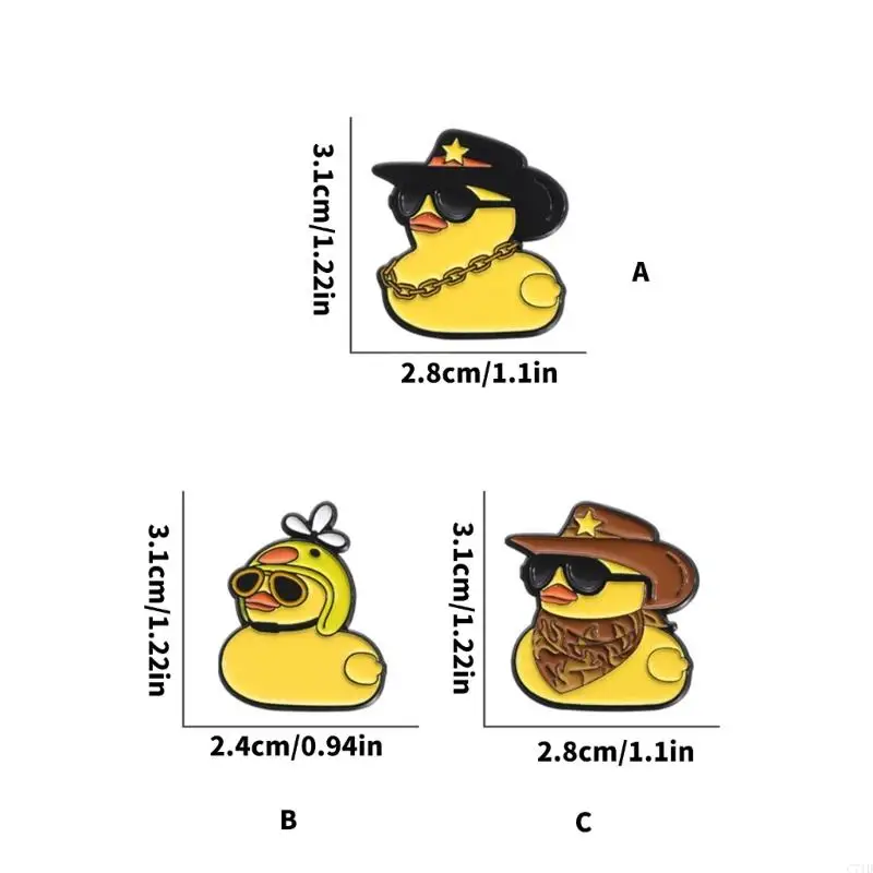 C71d очаровательный маленький утиный металлический брошь с яркими цветами и