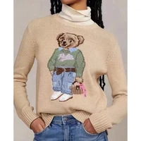 2023 Cartoon Bear Embroidered Sweater Women Winter Clothing Long Sleeve Pullovers Harajuku Unisex Sweater Cotton Cashmere Coat 4