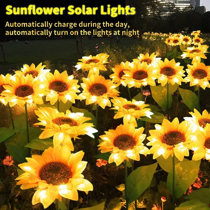 

Outdoor Waterproof Sunflower Solar Light Led Solar Lights Oudoor Landscape Path Yard Lighting Jardin Garden Decoration For Home
