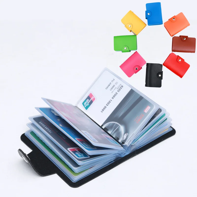 

24 Bits Credit Card Holder Business Bank Card Pocket PVC Large Capacity Card Cash Storage Clip Organizer Case Wallet Cardholder