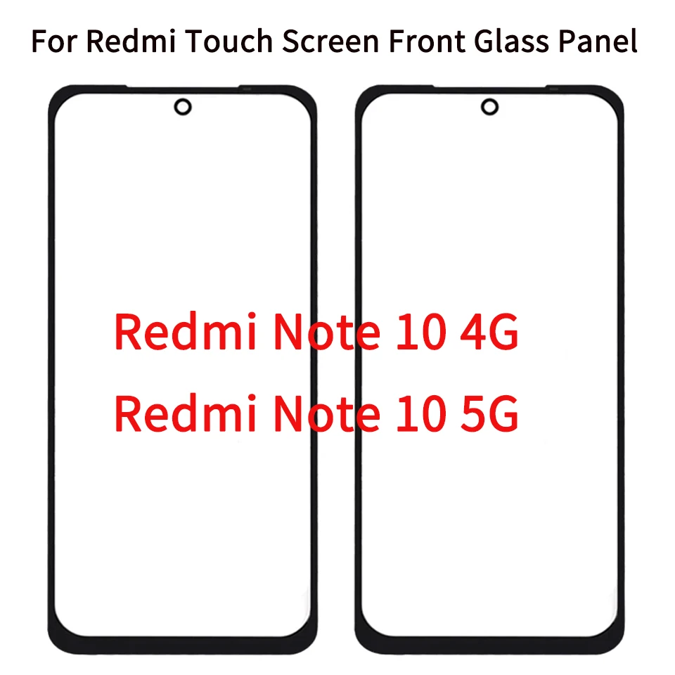 

10 шт./лот для Xiaomi Redmi Note 10 Сенсорная панель передняя внешняя стеклянная линза для Redmi Note 10 зеркальное Переднее стекло для ЖК-дисплея с клеем OCA