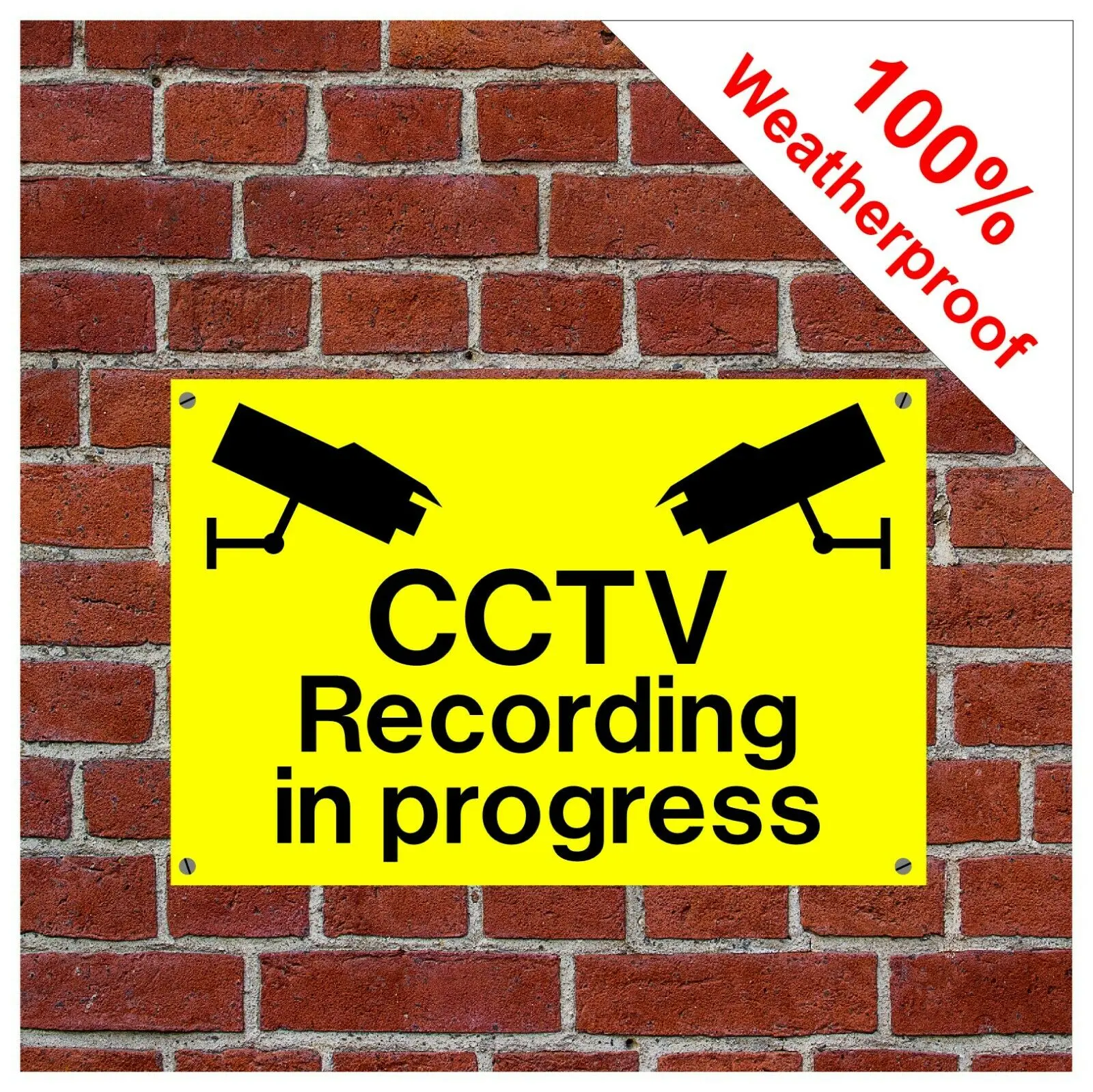 CCTV Recording in progress signs with PVC plaques or stickers  with vinyl stickers durable and weatherproof