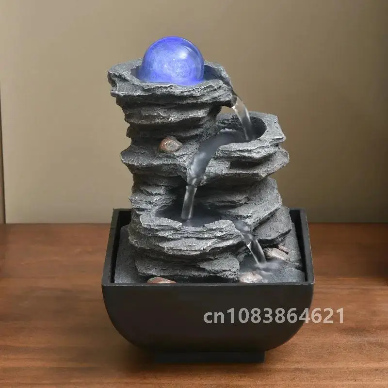 Фонтаны для воды Крытый настольный фонтан с насосом Водопад Фонтан Цветные