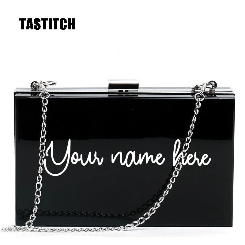 

Name Clutches Customize Handbags Personalized Acrylic Bags Women Evening Bag Bridesmaid Purse Letter Print Women Bag