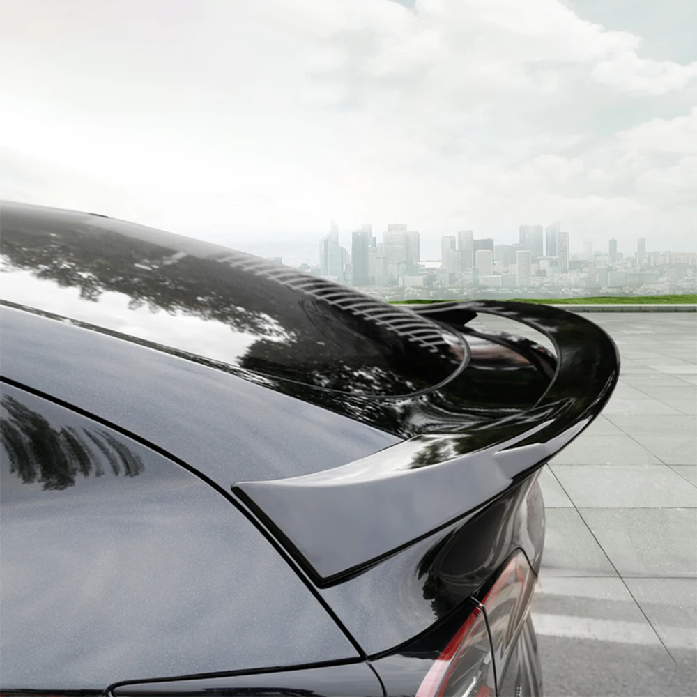 

Racing Sport Performance Rear Trunk Lid Car Spoiler Wings For Model Y 2019 2020 2021 2022 Glossy Black Carbon ABS Exterior Parts