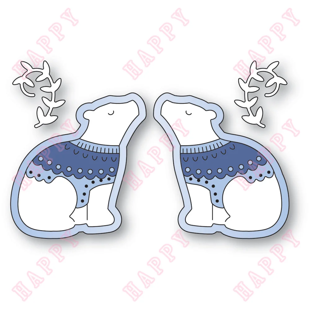 Рождественские металлические Вырубные штампы в скандинавском стиле с медведем