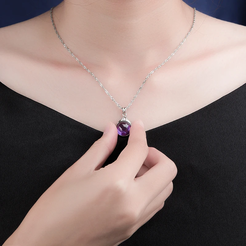 YYSuniee серебряное ожерелье фиолетовое