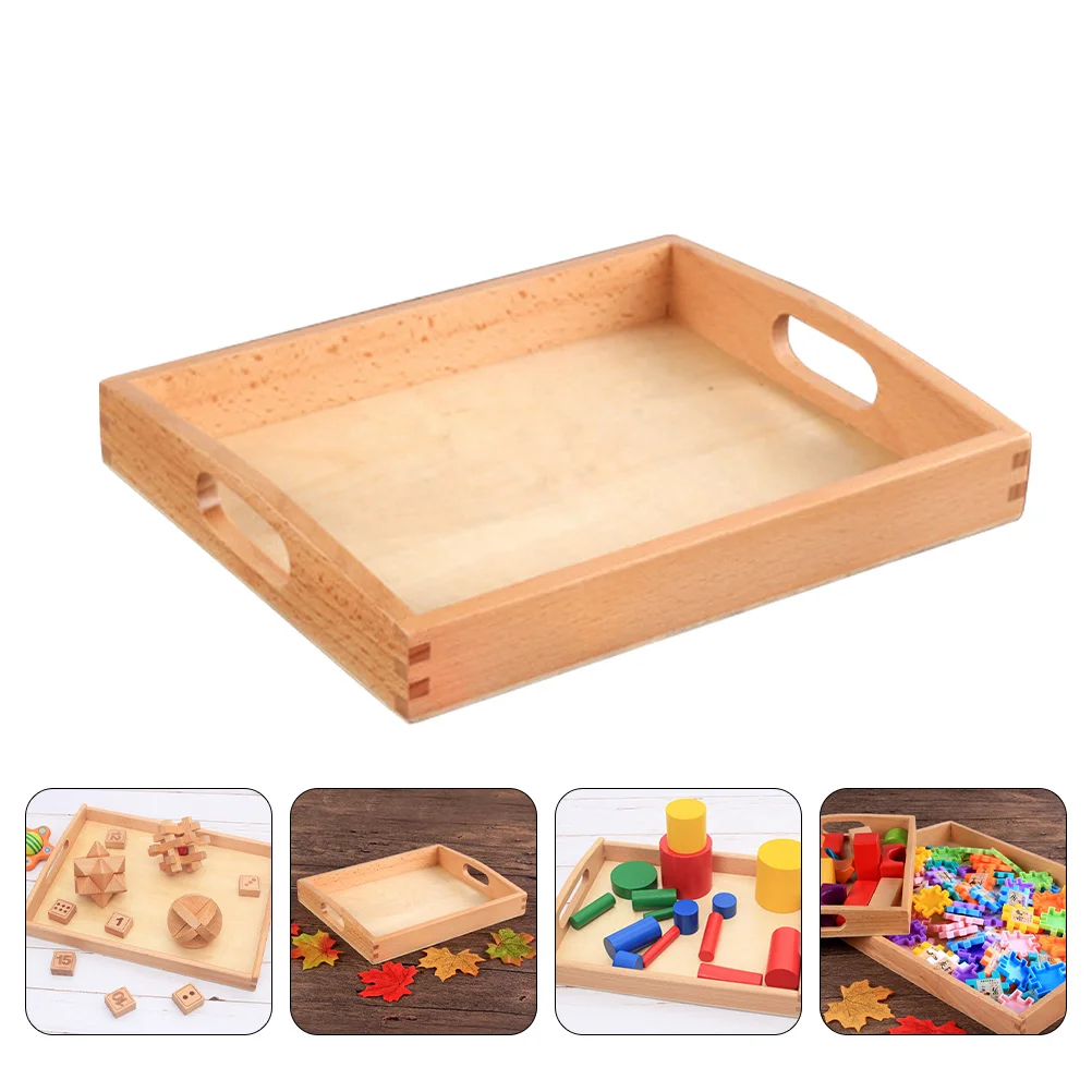 

Tray Serving Wooden Storage Trays Wood Plate Container Toytea Kitchen Breakfastsnack Rectangular Drinkhandle Table Bread