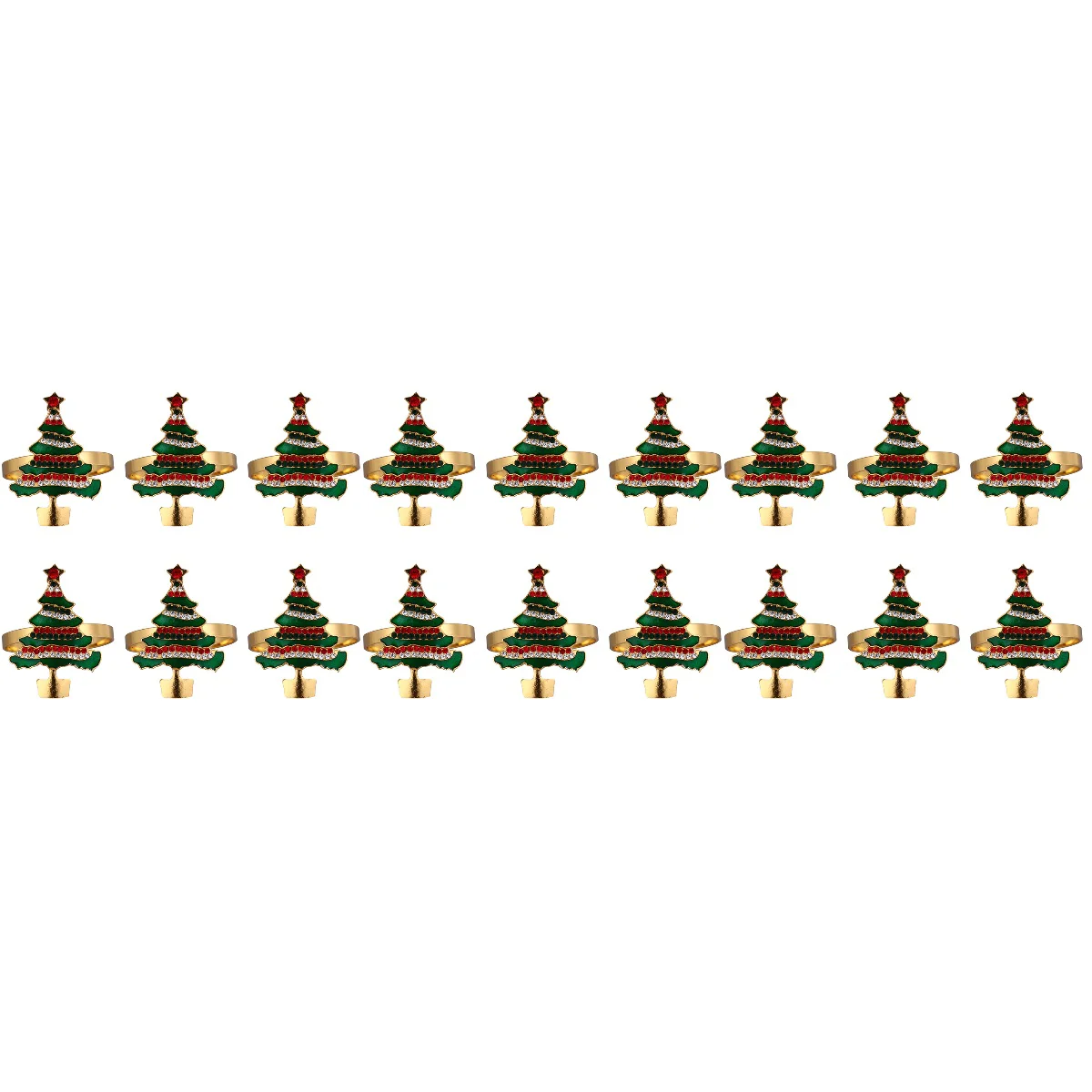 

Napkin Rings Christmas Ringtree Holiday Buckle Table Decor Metal Green Towel Wedding Hotel Thanksgiving Place Winter Dinner