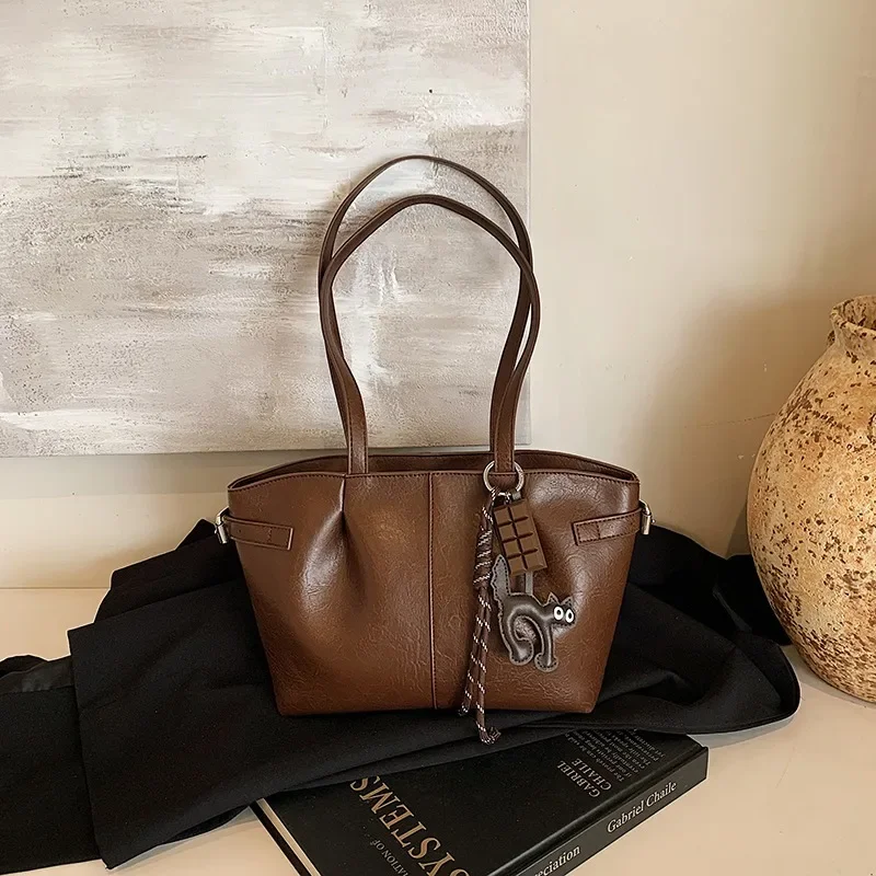 Корейская большая сумка в стиле ретро 2024 осень и зима новая высококачественная