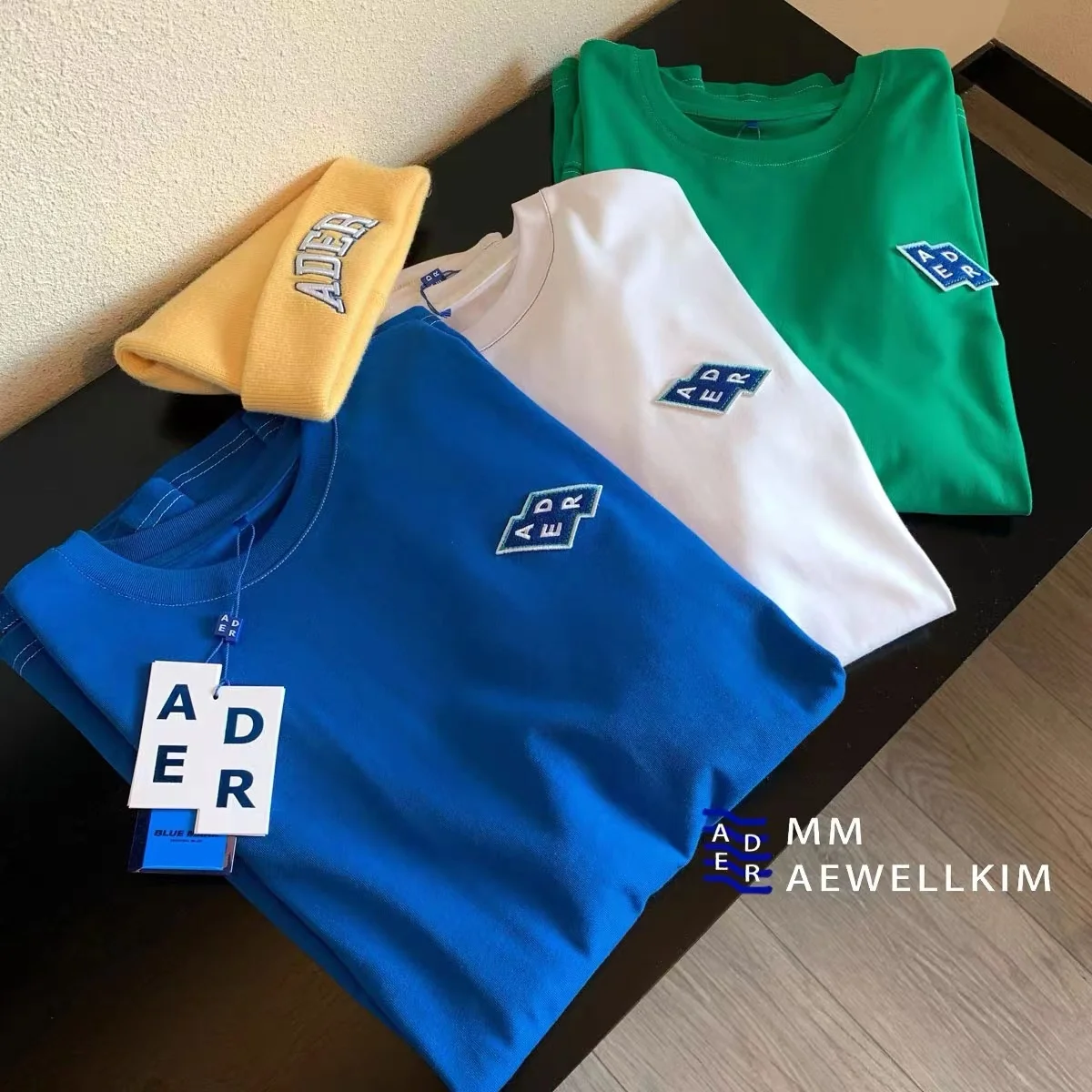 

ADER ERROR summer high quality 1:1 small letter embroidery loose casual oversized men and women couple short-sleeved T-shirt