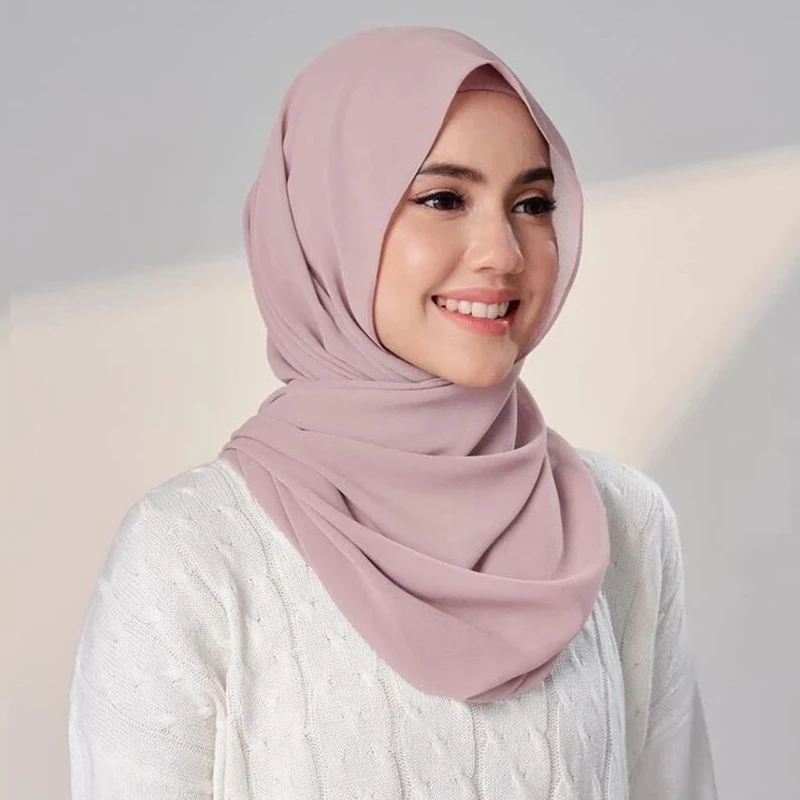 2023 Muslim Women Chiffon Hijab With Cap Bonnet Instant Chiffon Hijab Pinles Shawl Head Scarf Under scarf Caps Cover Headwrap