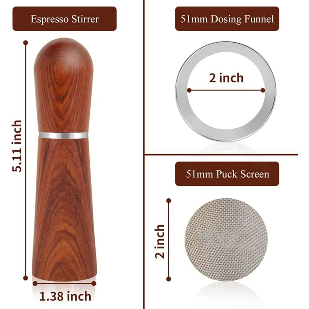 Инструмент для эспрессо WDT 51 мм набор дозирующей воронки и экрана аксессуаров