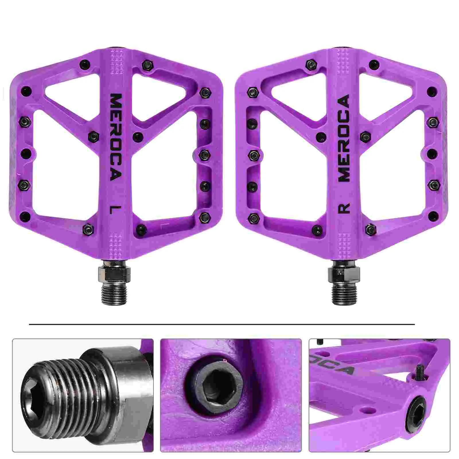 

1 Pair Pedal Mountain Bike Aliminum Pedals Non Pedal Flat Platform Pedals Parts for Bike Repair Replacements ( Purple )