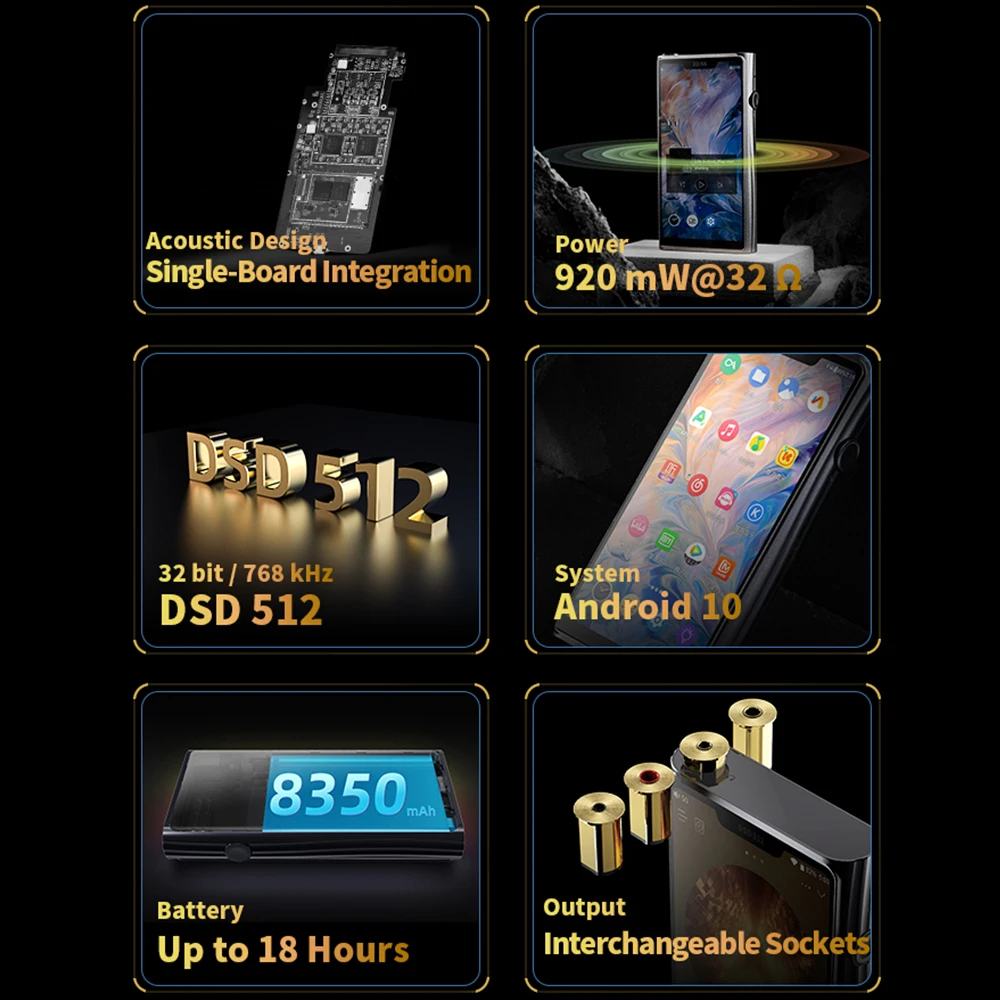 Портативный музыкальный плеер SHANLING M9 Android mp3-плеер с двумя ЦАП AK4499EQ чипы PCM768/DSD512 MQA