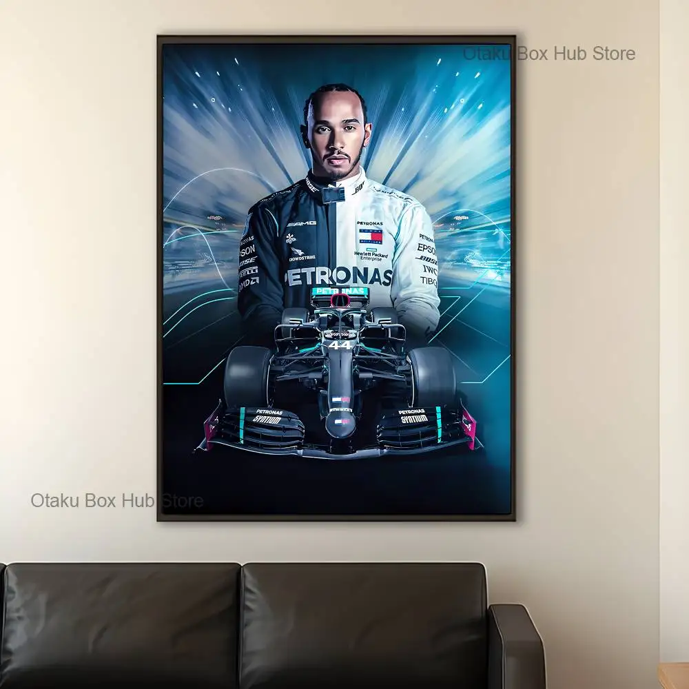 Фото Гоночный плакат L-Lewis H-Hamilton 44, многоцелевой настенный художественный постер для гостиной, спальни, офиса, прихожей, бара, домашнего декора, подарок №4