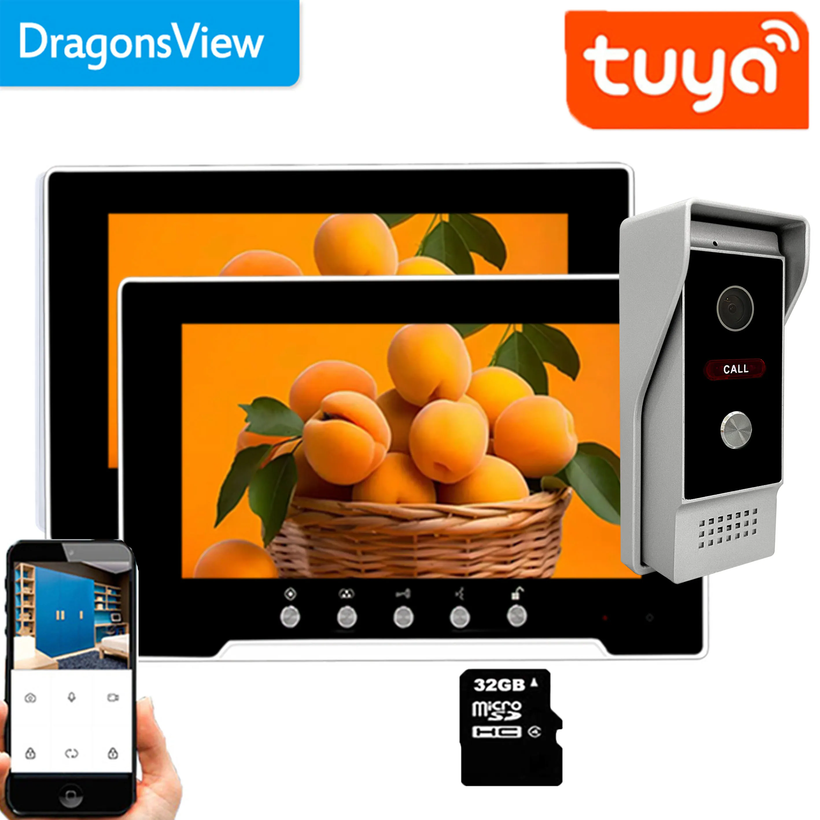 Dragonsview 7-дюймовый домашний видеодомофон Wi-Fi Беспроводной 1080p Дверной звонок с