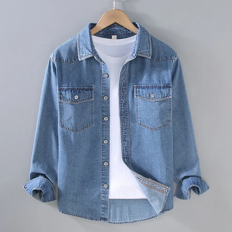 

Весенне-осенняя джинсовая мужская куртка оверсайз, Повседневная Уличная куртка, пальто, мужская верхняя одежда, куртка, пальто, мужские куртки-Карго