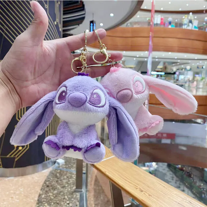

Cartoon Disney Stitch Keychain Plush Doll Toy Kawaii Couple Backpack Pendant Plush Stuffed Anime Doll Birthday Gift Toy Children