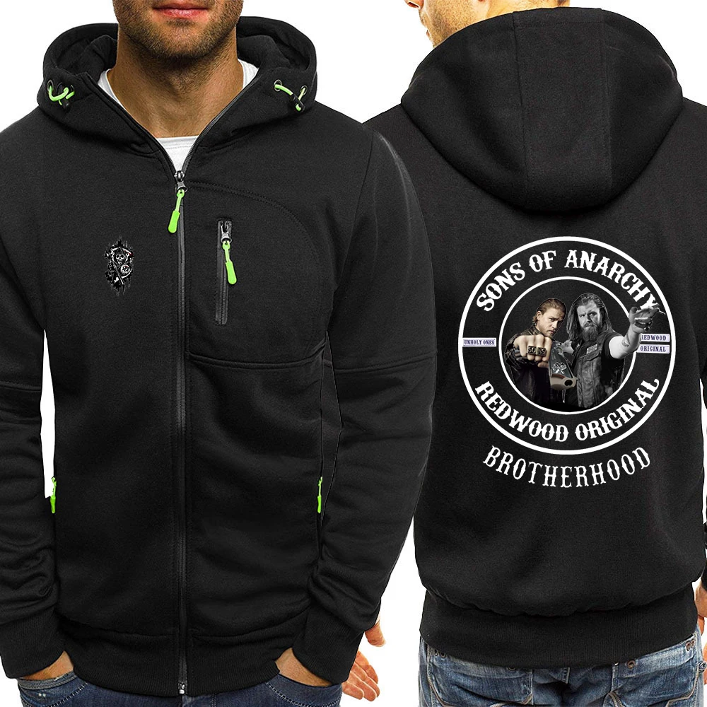 

Sons Of Anarchy 2021 Men New Fashion Printing Winter Hoodie Slim Fit Sweatshirts Outwear Warm Jackets Zipper Up Casual Coats Top