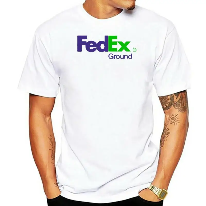Fedex Ground T-Shirt Men Fashion Crew Neck Short Sleeves Cotton Tops Clothing Black women tshirt