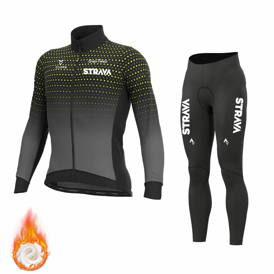 Мужской Комплект Одежды Для Велоспорта Strava Зимние Термошорты Триатлона