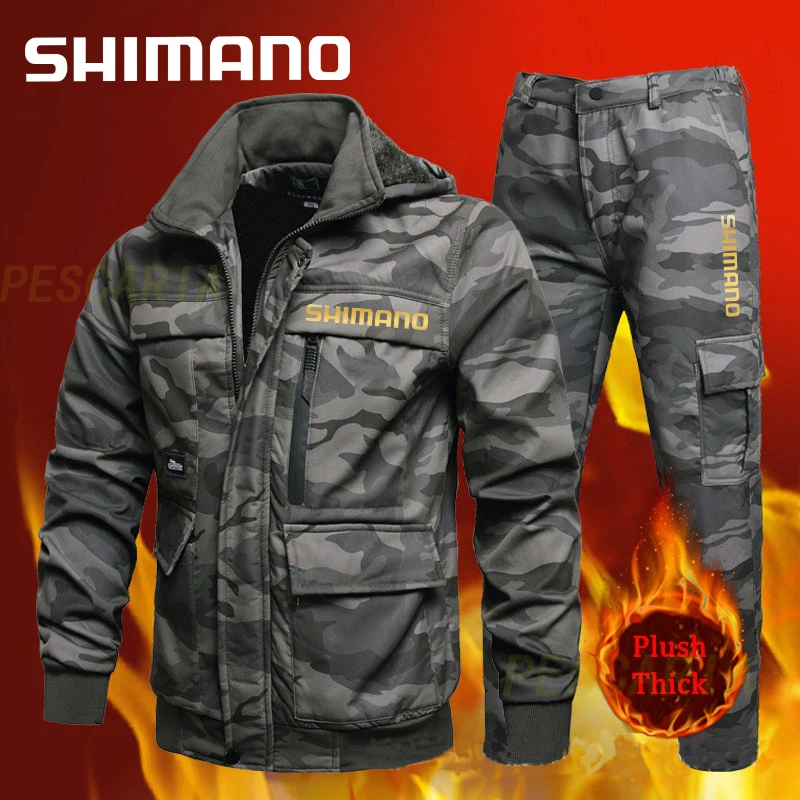 

Shimano Sport Fishing Clothing for Men Winter Thicken Hoodie Camouflage Waterproof Fshing Wear Breathable Suit Fishing Jerseys