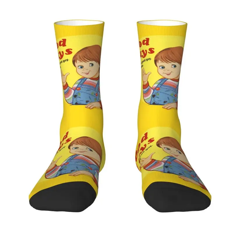 

Good Guys Child's Play Chucky Dress Socks for Men Women Warm Funny Novelty Cartoon Character Crew Socks