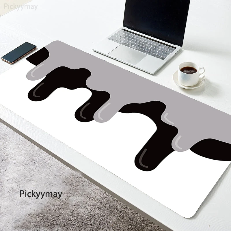 

Black White Liquid Computer Mouse Pad Gaming Mousepad Art Large MouseMat Gamer XXL Mause Carpet PC Desk Mat Keyboard Pad 900x400