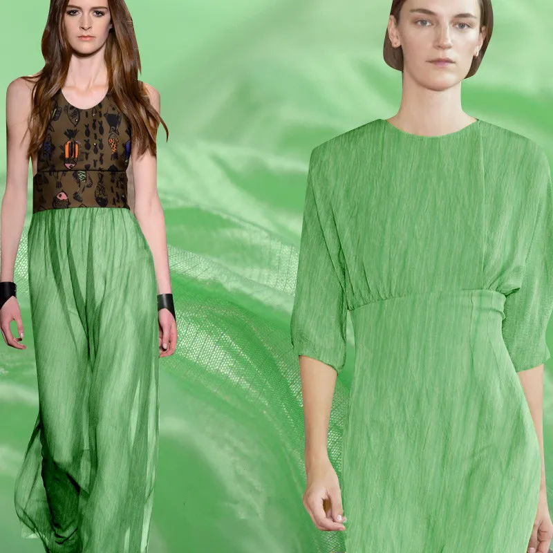 

Специальная шелковая однотонная ткань на раннюю весну, текстура цикады, чувство текстуры и Нежная шелковая ткань на метр для шитья