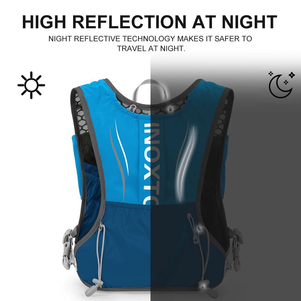 INOXTO Breathable Ultralight Trail Running Vest Backpack 5L Super Running Hydrating Vest Bag Marathon Cycling Backpack Bag