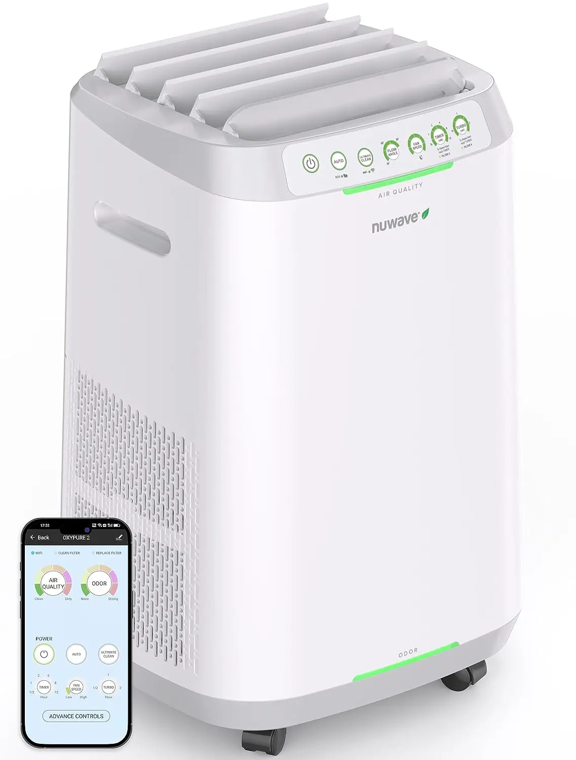 

ZERO Smart Air Purifier, Large Area up to 2,002 Sq Ft, Dual 4-Stage Air Filtration, Adjustable 30°, 60°, 90° Vents, Washable