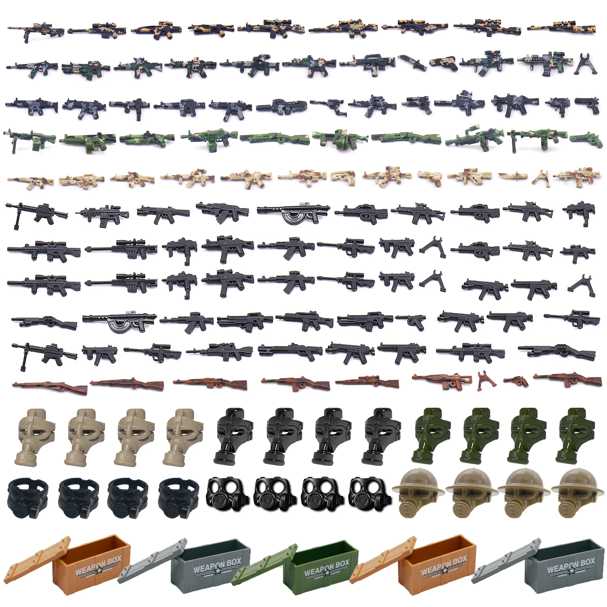 Упаковка оружия MOC Пистолеты для фигурок аксессуары коробка пистолет армейская