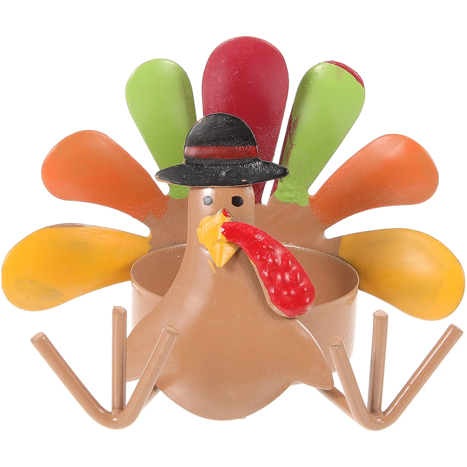 

Desktop Ornament Turkey Metal Holder Thanksgiving Decorations Tealight Iron Holders Pillar Candles Lights Table