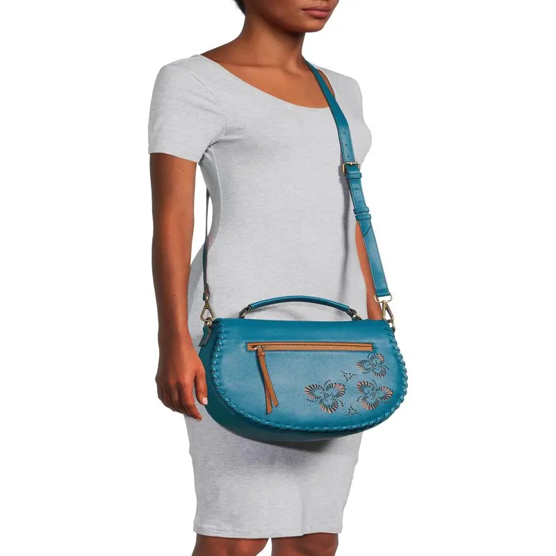 's Black Laser Cut Women's Shoulder Handbag Black