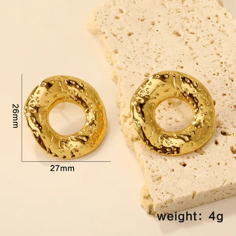 Серьги-гвоздики LUXUKISSKIDS золотые из нержавеющей стали