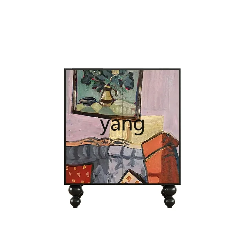 Yjq картина маслом бытовой шкаф для обуви из цельного дерева простой встроенный