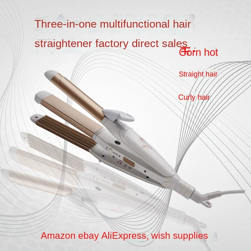 

multi-function electric plywood corn hair curler straight a dual-use straight iron electric hair curler foreign trade dealer