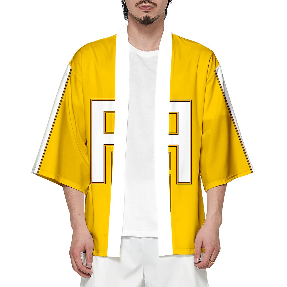 

Trendy Fashion Orange Japanese Cat Samurai Kimono Streetwear Men Women Cardigan Japan Harajuku Anime Robe Clothing 2022 Summer