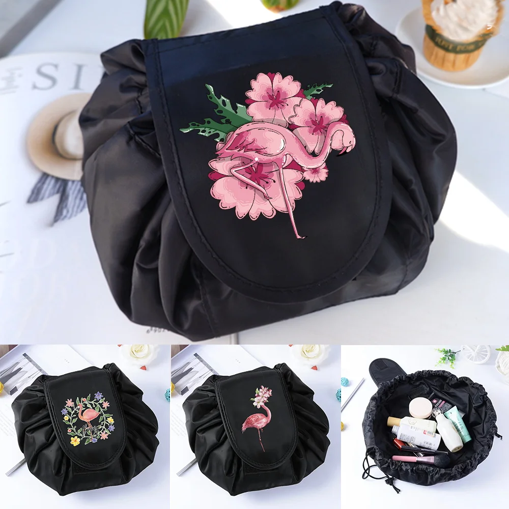

Women Drawstring Cosmetic Bag Portable Travel Storage Makeup Bag Organizer Female Make Up Toiletry Pouch Toiletry Beauty Case